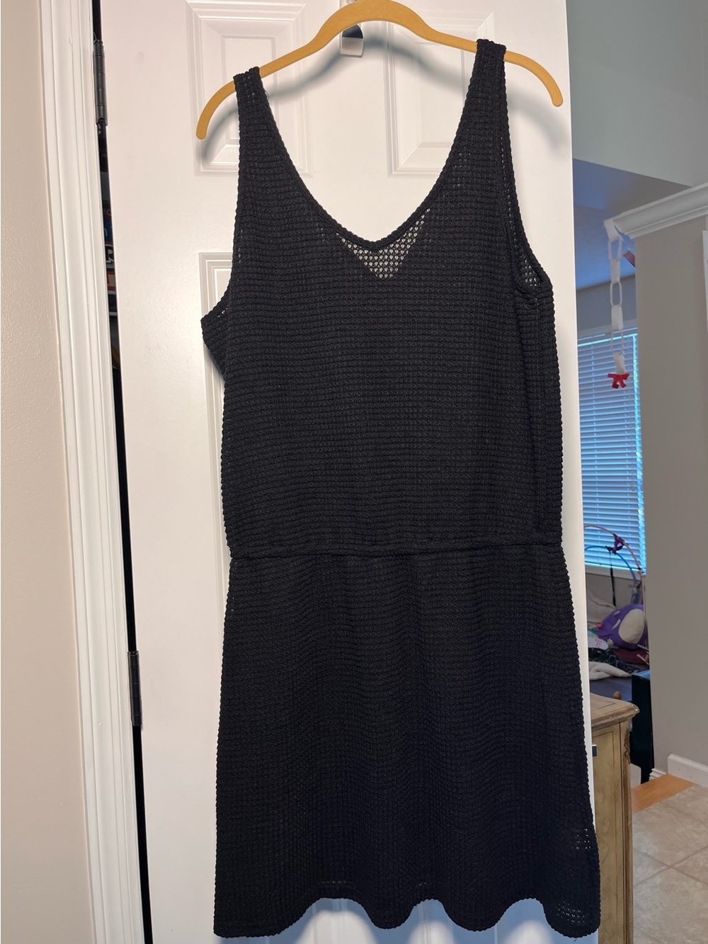 Cupshe Black Crochet Swim Cover Up Dress XL Beach Resort Summer